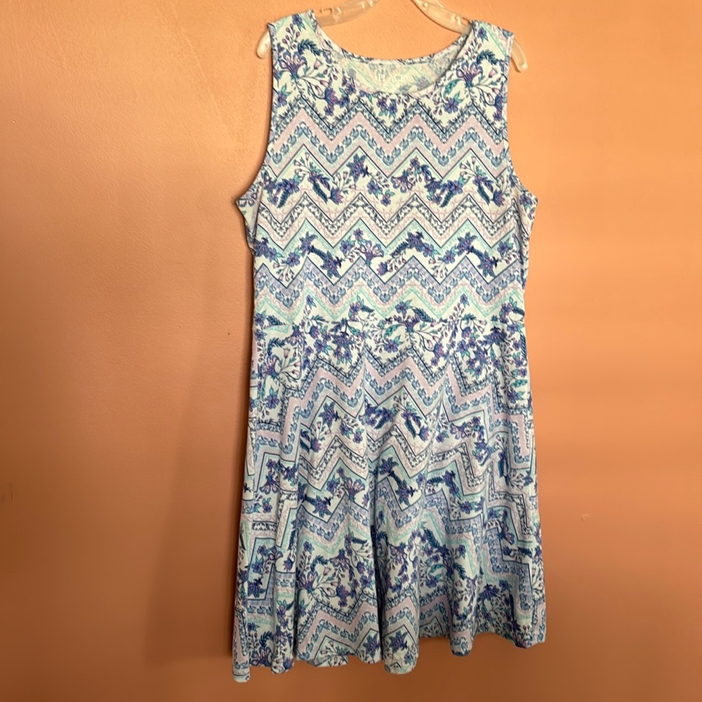 Girls sleeveless printed dress XXL 16
